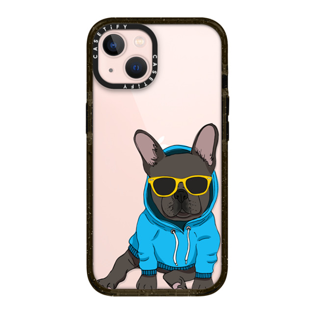 Megan Roy x CASETiFY iPhone 13 ケース ブラック インパクトケース Hipster Frenchie - Black