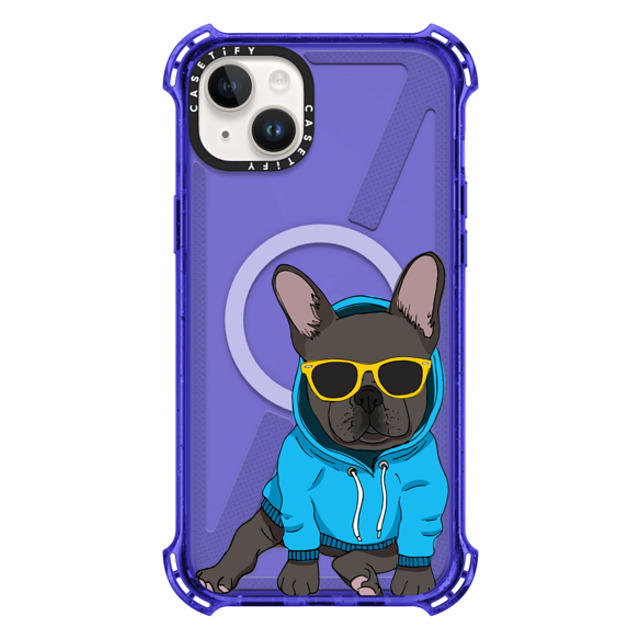 Megan Roy x CASETiFY iPhone 14 Plus ケース Dog,Animal Peri Purple バウンスケース Hipster Frenchie - Black Mother's Day Megan Roy x CASETiFY iPhone 14 Plus ケース Dog,Animal Peri Purple バウンスケース Hipster Frenchie - Black Mother's Day