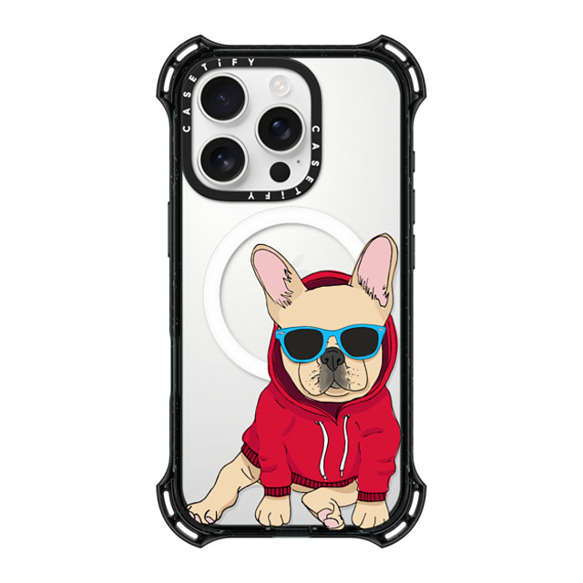 Megan Roy x CASETiFY iPhone 16 Pro Case Black バウンスケース Hipster Frenchie - Fawn Megan Roy x CASETiFY iPhone 16 Pro Case Black バウンスケース Hipster Frenchie - Fawn