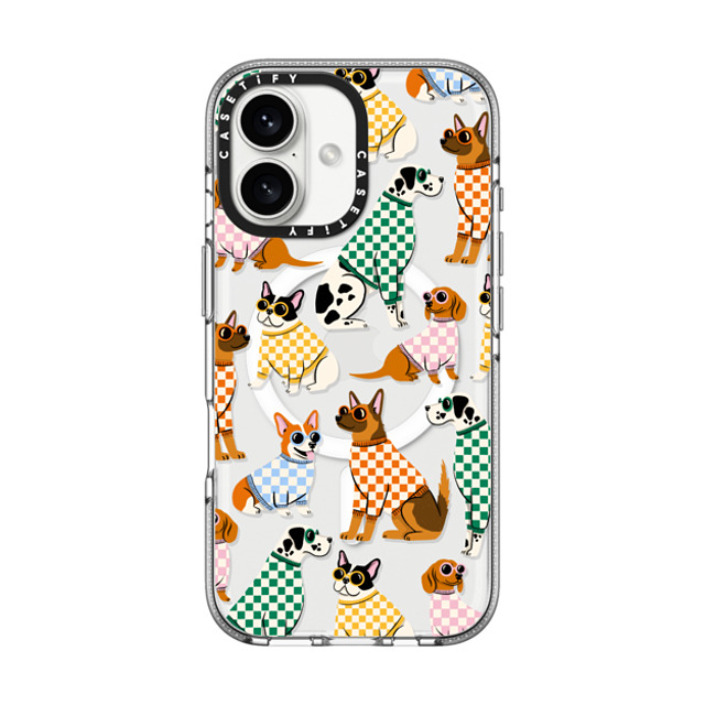 Megan Roy x CASETiFY iPhone 16 Case Dog,Cartoon クリア クリア ケース MagSafe対応 Checkered Puppy Pack Mother's Day Megan Roy x CASETiFY iPhone 16 Case Dog,Cartoon クリア クリア ケース MagSafe対応 Checkered Puppy Pack Mother's Day