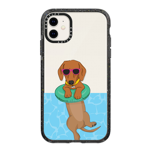 Megan Roy x CASETiFY iPhone 11 ケース ブラック インパクトケース Swimming Dachshund