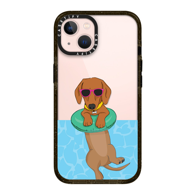 Megan Roy x CASETiFY iPhone 13 ケース ブラック インパクトケース Swimming Dachshund