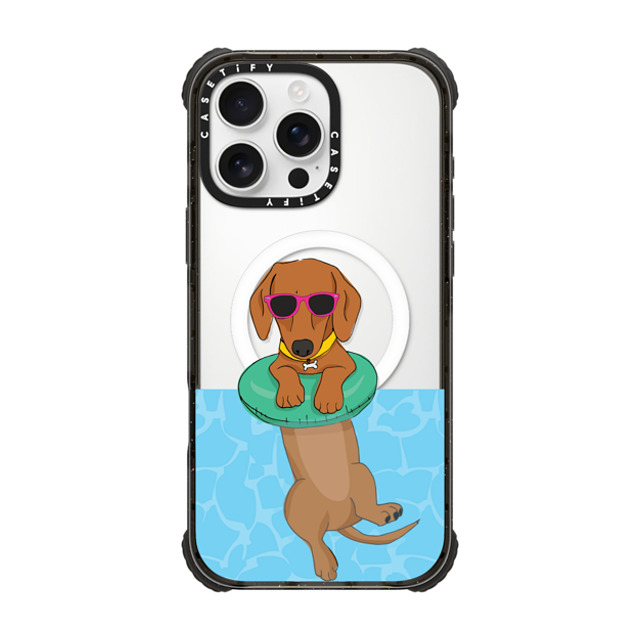 Megan Roy x CASETiFY iPhone 16 Pro Max Case Dog,Animal Black ウルトラ インパクトケース MagSafe 対応 Swimming Dachshund Father's Day Megan Roy x CASETiFY iPhone 16 Pro Max Case Dog,Animal Black ウルトラ インパクトケース MagSafe 対応 Swimming Dachshund Father's Day