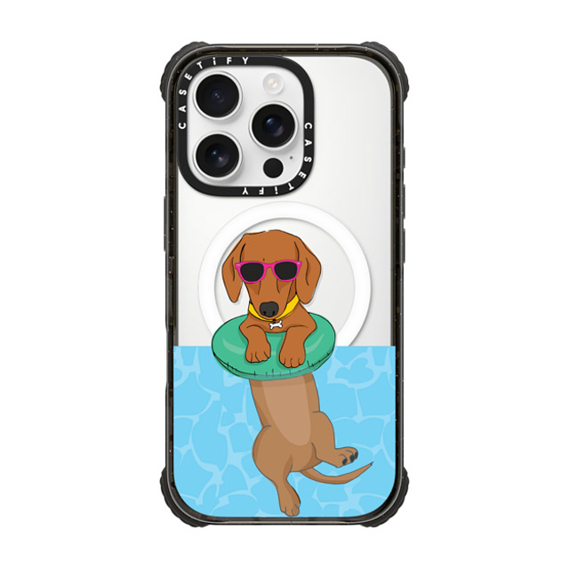 Megan Roy x CASETiFY iPhone 16 Pro Case Dog,Animal Black ウルトラ インパクトケース MagSafe 対応 Swimming Dachshund Father's Day Megan Roy x CASETiFY iPhone 16 Pro Case Dog,Animal Black ウルトラ インパクトケース MagSafe 対応 Swimming Dachshund Father's Day