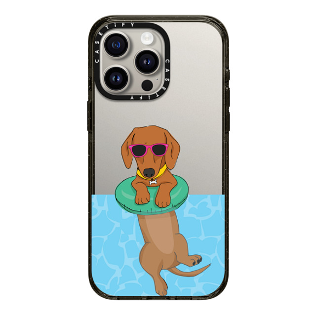 Megan Roy x CASETiFY iPhone 15 Pro Max ケース ブラック インパクトケース Swimming Dachshund