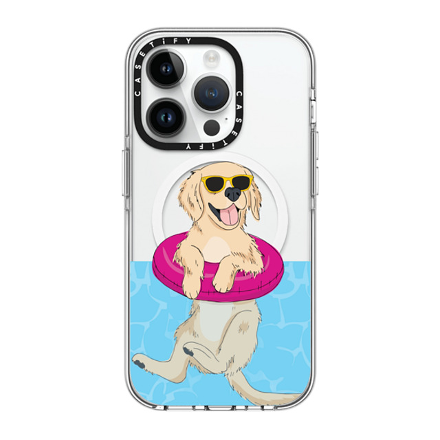 Megan Roy x CASETiFY iPhone 14 Pro Case Clear Clear Case MagSafe Compatible Swimming Golden Retriever Megan Roy x CASETiFY iPhone 14 Pro Case Clear Clear Case MagSafe Compatible Swimming Golden Retriever