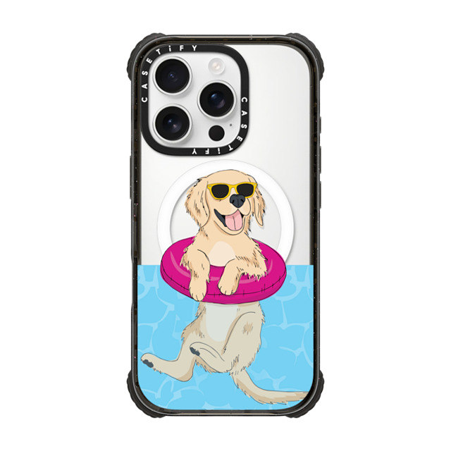 Megan Roy x CASETiFY iPhone 16 Pro Case Dog,Animal Black ウルトラ インパクトケース MagSafe 対応 Swimming Golden Retriever Mother's Day Megan Roy x CASETiFY iPhone 16 Pro Case Dog,Animal Black ウルトラ インパクトケース MagSafe 対応 Swimming Golden Retriever Mother's Day