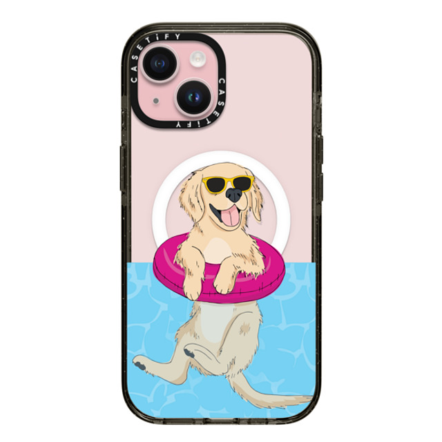 Megan Roy x CASETiFY iPhone 15 Case Dog,Animal Black Impact Case MagSafe Compatible Swimming Golden Retriever Back to School Megan Roy x CASETiFY iPhone 15 Case Dog,Animal Black Impact Case MagSafe Compatible Swimming Golden Retriever Back to School