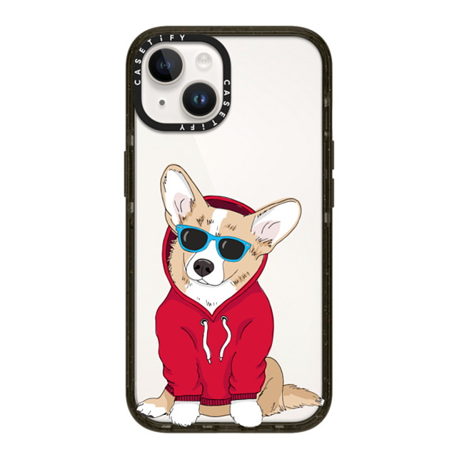 Megan Roy x CASETiFY iPhone 14 ケース ブラック インパクトケース Hipster Corgi