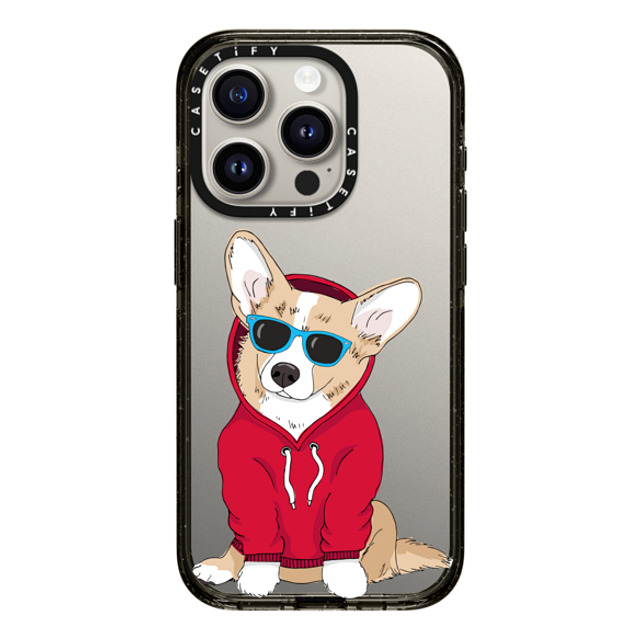 Megan Roy x CASETiFY iPhone 15 Pro ケース ブラック インパクトケース Hipster Corgi