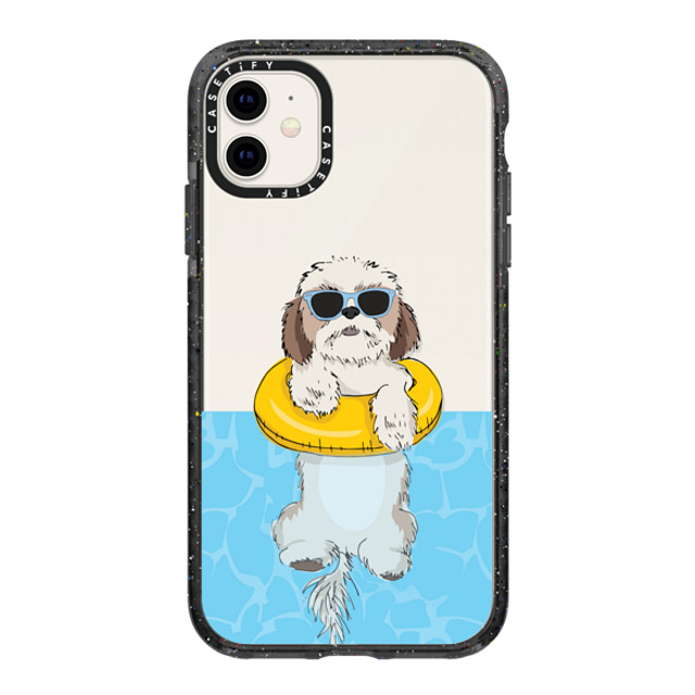 Megan Roy x CASETiFY iPhone 11 ケース ブラック インパクトケース Swimming Shih Tzu