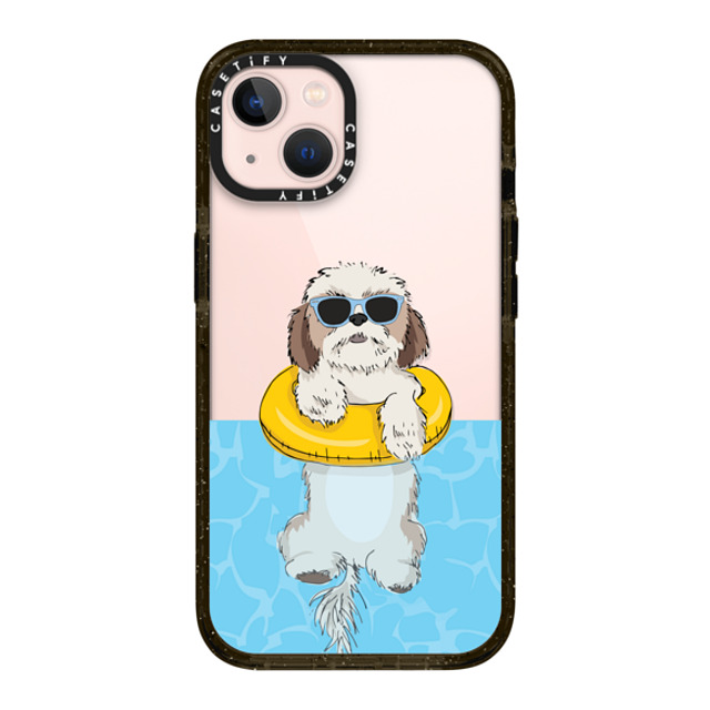 Megan Roy x CASETiFY iPhone 13 ケース ブラック インパクトケース Swimming Shih Tzu