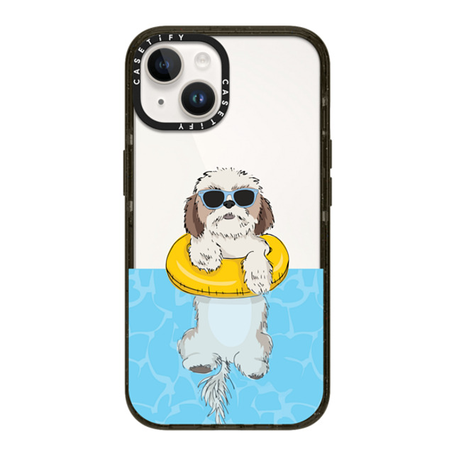 Megan Roy x CASETiFY iPhone 14 ケース ブラック インパクトケース Swimming Shih Tzu