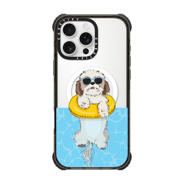 Megan Roy x CASETiFY iPhone 16 Pro Max Case Black ウルトラ インパクトケース MagSafe 対応 Swimming Shih Tzu Megan Roy x CASETiFY iPhone 16 Pro Max Case Black ウルトラ インパクトケース MagSafe 対応 Swimming Shih Tzu