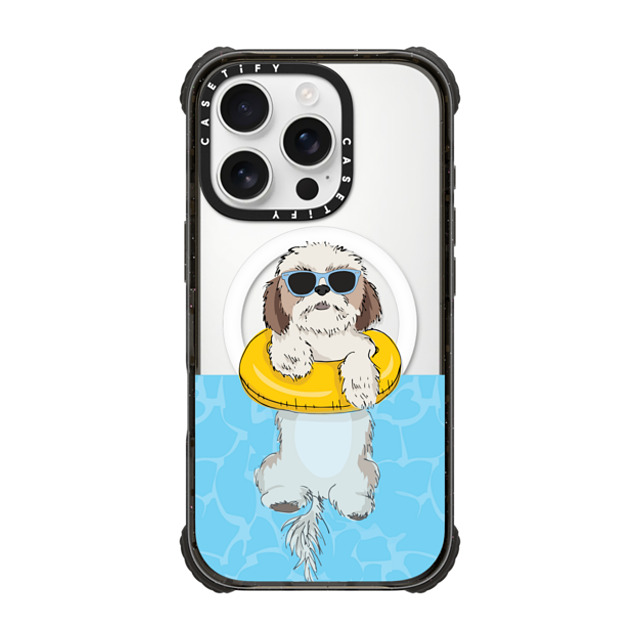 Megan Roy x CASETiFY iPhone 16 Pro Case Black ウルトラ インパクトケース MagSafe 対応 Swimming Shih Tzu Megan Roy x CASETiFY iPhone 16 Pro Case Black ウルトラ インパクトケース MagSafe 対応 Swimming Shih Tzu