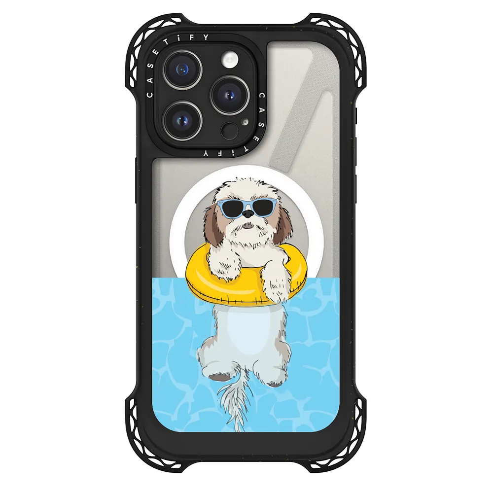 Ultra Bounce iPhone 15 Pro Max Case MagSafe Compatible - Swimming Shih Tzu