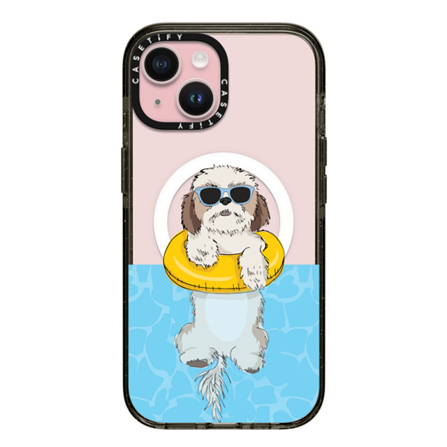 Megan Roy x CASETiFY iPhone 15 Case Dog,Animal Black Impact Case MagSafe Compatible Swimming Shih Tzu Mother's Day Megan Roy x CASETiFY iPhone 15 Case Dog,Animal Black Impact Case MagSafe Compatible Swimming Shih Tzu Mother's Day