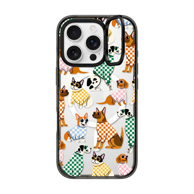 Megan Roy x CASETiFY iPhone 16 Pro Case Dog,Cartoon Black インパクトリングスタンドケース MagSafe対応 Checkered Puppy Pack Mother's Day Megan Roy x CASETiFY iPhone 16 Pro Case Dog,Cartoon Black インパクトリングスタンドケース MagSafe対応 Checkered Puppy Pack Mother's Day