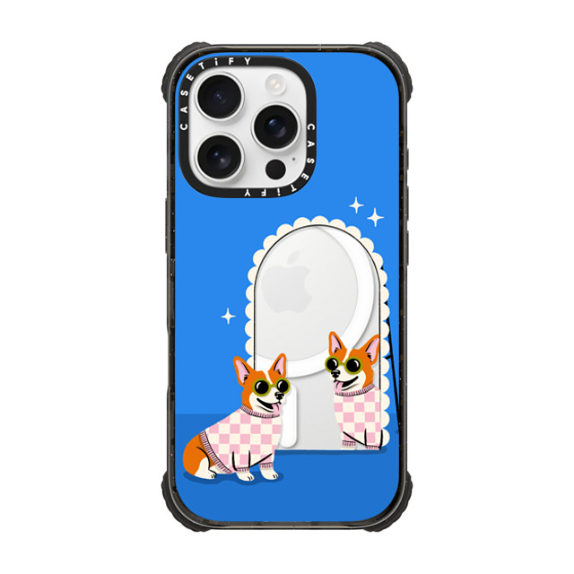 Megan Roy x CASETiFY iPhone 16 Pro ケース Dog,Cartoon ブラック ウルトラ インパクトケース MagSafe 対応 Checkered Corgi Mirror Father's Day Megan Roy x CASETiFY iPhone 16 Pro ケース Dog,Cartoon ブラック ウルトラ インパクトケース MagSafe 対応 Checkered Corgi Mirror Father's Day