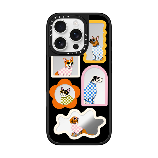 Megan Roy x CASETiFY iPhone 16 Pro Case Dog,Cartoon Silver on Black ミラーケース MagSafe対応 Checkered Mutts & Mirrors Mother's Day Megan Roy x CASETiFY iPhone 16 Pro Case Dog,Cartoon Silver on Black ミラーケース MagSafe対応 Checkered Mutts & Mirrors Mother's Day