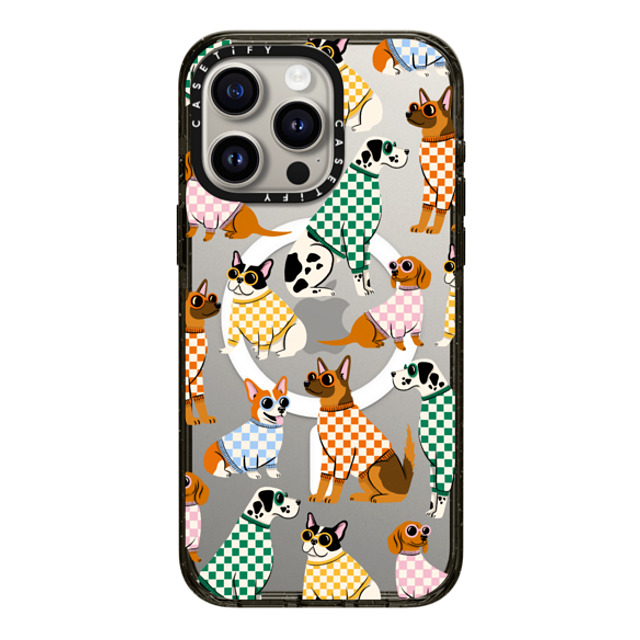 Megan Roy x CASETiFY iPhone 15 Pro Max Case Dog,Cartoon Black Impact Case MagSafe Compatible Checkered Puppy Pack Back to School Megan Roy x CASETiFY iPhone 15 Pro Max Case Dog,Cartoon Black Impact Case MagSafe Compatible Checkered Puppy Pack Back to School