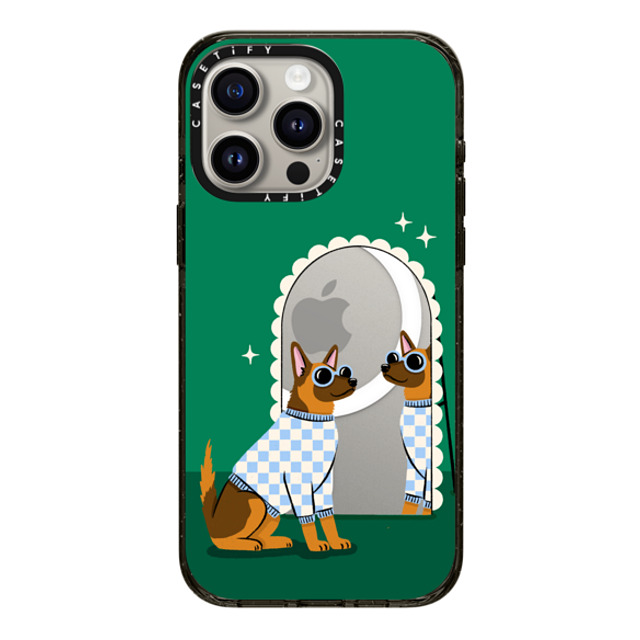 Megan Roy x CASETiFY iPhone 15 Pro Max Case Dog,Cartoon Black Impact Case MagSafe Compatible Checkered German Shepherd Mirror Back to School Megan Roy x CASETiFY iPhone 15 Pro Max Case Dog,Cartoon Black Impact Case MagSafe Compatible Checkered German Shepherd Mirror Back to School