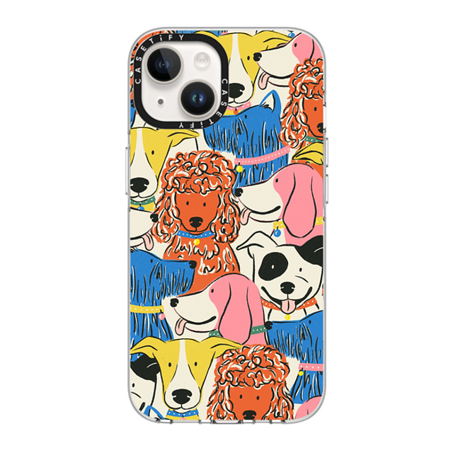 Megan Roy x CASETiFY iPhone 14 Case Clear Clear Case MagSafe Compatible Rainbow Dogs by Megan Roy Megan Roy x CASETiFY iPhone 14 Case Clear Clear Case MagSafe Compatible Rainbow Dogs by Megan Roy