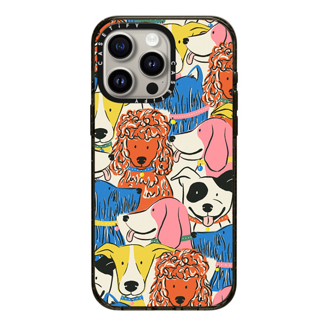 Megan Roy x CASETiFY iPhone 15 Pro Max Case Dog Black Impact Case MagSafe Compatible Rainbow Dogs by Megan Roy Father's Day Megan Roy x CASETiFY iPhone 15 Pro Max Case Dog Black Impact Case MagSafe Compatible Rainbow Dogs by Megan Roy Father's Day