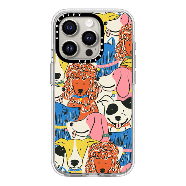 Megan Roy x CASETiFY iPhone 15 Pro Case Clear Clear Case MagSafe Compatible Rainbow Dogs by Megan Roy Megan Roy x CASETiFY iPhone 15 Pro Case Clear Clear Case MagSafe Compatible Rainbow Dogs by Megan Roy