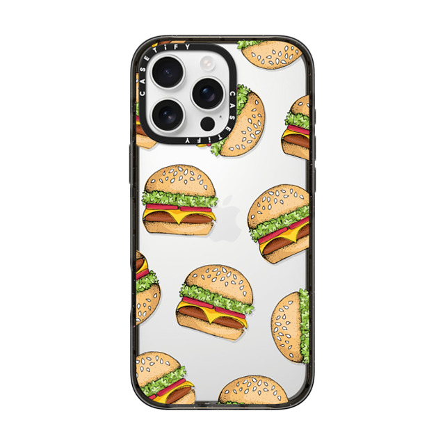 Megan Roy x CASETiFY iPhone 16 Pro Max ケース ブラック インパクトケース Cheeseburgers (Clear) Back to School Megan Roy x CASETiFY iPhone 16 Pro Max ケース ブラック インパクトケース Cheeseburgers (Clear) Back to School