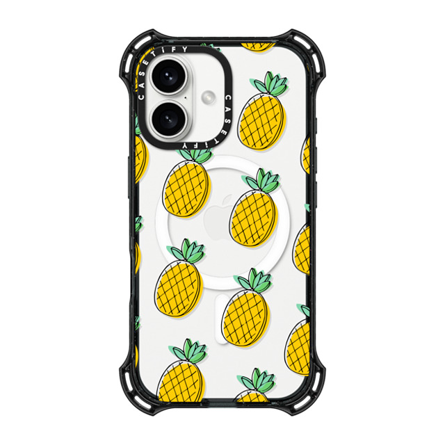 Megan Roy x CASETiFY iPhone 16 Case Black バウンスケース Pineapples Megan Roy x CASETiFY iPhone 16 Case Black バウンスケース Pineapples