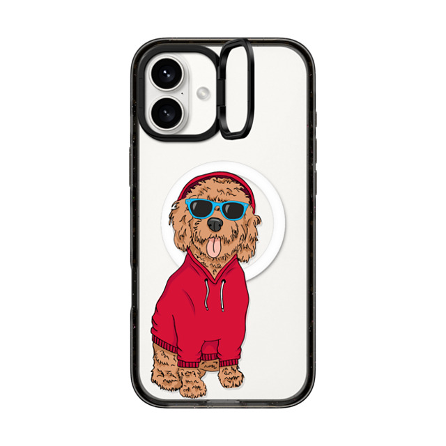 Megan Roy x CASETiFY iPhone 16 Plus Case Black インパクトリングスタンドケース MagSafe対応 Hipster Cockapoo Megan Roy x CASETiFY iPhone 16 Plus Case Black インパクトリングスタンドケース MagSafe対応 Hipster Cockapoo