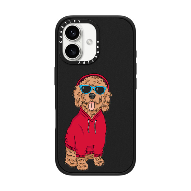 Megan Roy x CASETiFY iPhone 16 Case Dog,Animal Matte Black Impact Case MagSafe Compatible Hipster Cockapoo Father's Day Megan Roy x CASETiFY iPhone 16 Case Dog,Animal Matte Black Impact Case MagSafe Compatible Hipster Cockapoo Father's Day