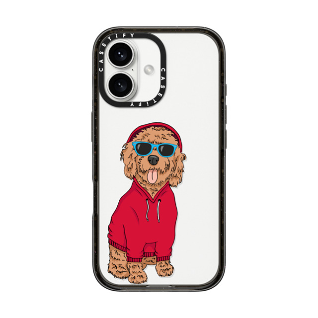 Megan Roy x CASETiFY iPhone 16 ケース Dog,Animal ブラック インパクトケース Hipster Cockapoo Father's Day Megan Roy x CASETiFY iPhone 16 ケース Dog,Animal ブラック インパクトケース Hipster Cockapoo Father's Day