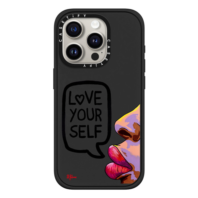 CASETiFY iPhone 15 Pro Case Matte Black Impact Case MagSafe Compatible Quote,Portraiture Quote,Portraiture,Typography Love Yourself by M. Falconer Back to School CASETiFY iPhone 15 Pro Case Matte Black Impact Case MagSafe Compatible Quote,Portraiture Quote,Portraiture,Typography Love Yourself by M. Falconer Back to School