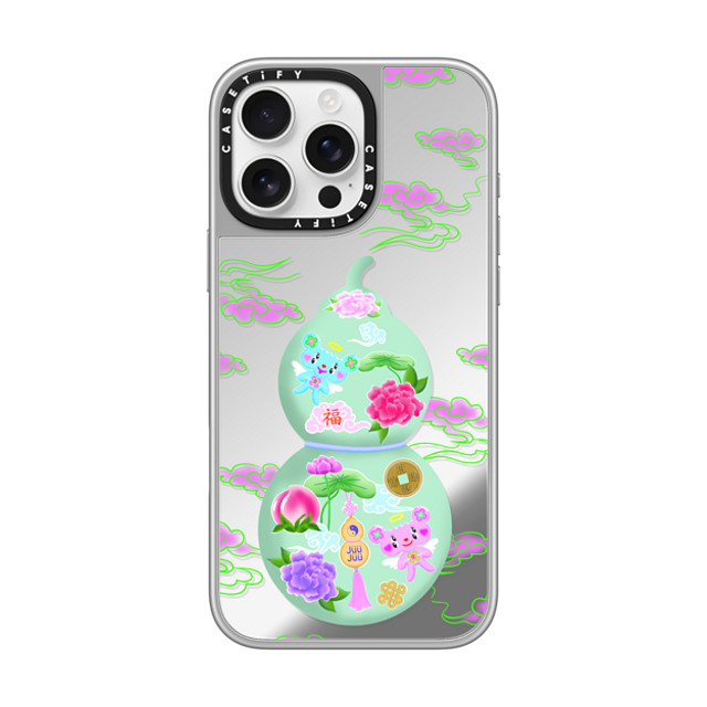 juujuuofficial x CASETiFY iPhone 16 Pro Max ケース シルバー (シルバーバンパー) ミラーケース MagSafe対応 GOOD LUCK WULOU Father's Day juujuuofficial x CASETiFY iPhone 16 Pro Max ケース シルバー (シルバーバンパー) ミラーケース MagSafe対応 GOOD LUCK WULOU Father's Day