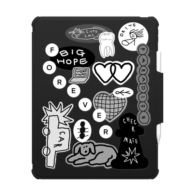 "INAPSQUARE x CASETiFY iPad Pro 13" (M4) Sticker,Cartoon Black インパクト フォリオ ケース INAP STICKER 01 Mother's Day" "INAPSQUARE x CASETiFY iPad Pro 13" (M4) Sticker,Cartoon Black インパクト フォリオ ケース INAP STICKER 01 Mother's Day"