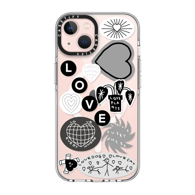 INAPSQUARE x CASETiFY iPhone 13 ケース クリア クリア ケース MagSafe対応 LOVE STICKER 02