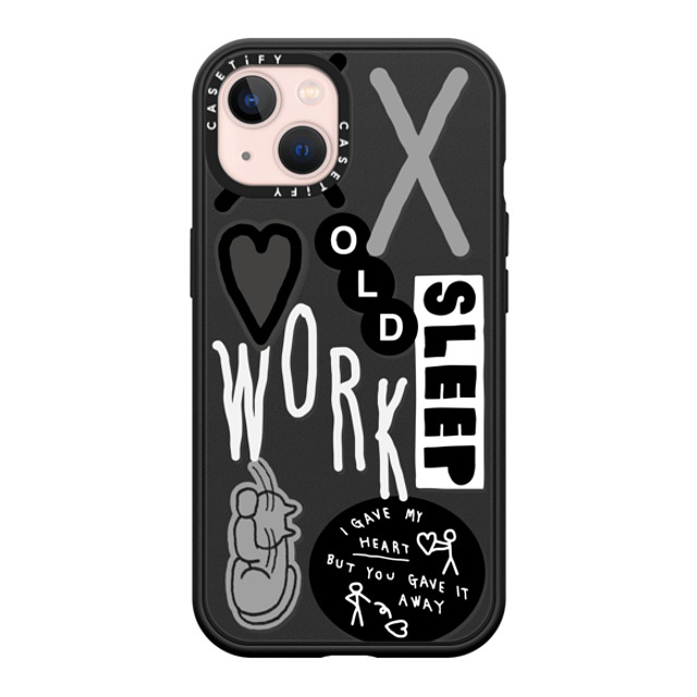 INAPSQUARE x CASETiFY iPhone 13 ケース マットブラック インパクトケース MagSafe対応 INAP STICKER WORK