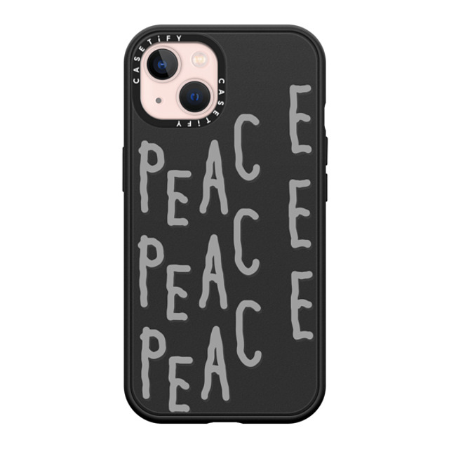 INAPSQUARE x CASETiFY iPhone 13 ケース マットブラック インパクトケース MagSafe対応 PEACE PEACE PEACE