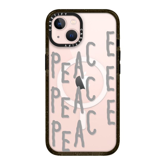 INAPSQUARE x CASETiFY iPhone 13 ケース ブラック インパクトケース MagSafe対応 PEACE PEACE PEACE