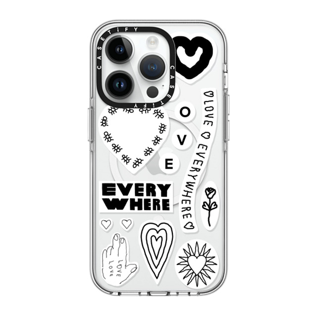 INAPSQUARE x CASETiFY iPhone 14 Pro ケース クリア クリア ケース MagSafe対応 LOVE STICKER 01