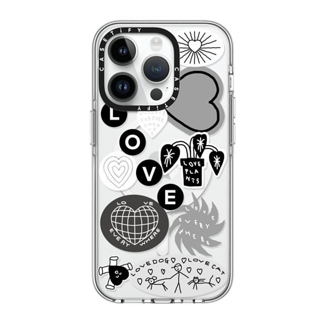 INAPSQUARE x CASETiFY iPhone 14 Pro ケース クリア クリア ケース MagSafe対応 LOVE STICKER 02