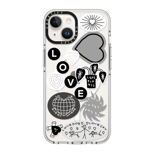 INAPSQUARE x CASETiFY iPhone 14 ケース クリア クリア ケース MagSafe対応 LOVE STICKER 02