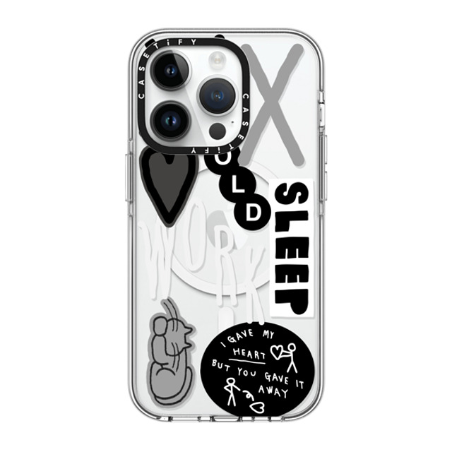 INAPSQUARE x CASETiFY iPhone 14 Pro ケース クリア クリア ケース MagSafe対応 INAP STICKER WORK