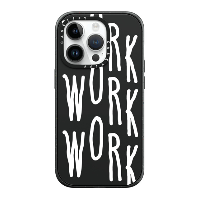 INAPSQUARE x CASETiFY iPhone 14 Pro ケース マットブラック インパクトケース MagSafe対応 WORK WORK WORK