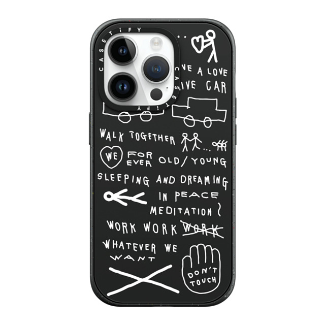 INAPSQUARE x CASETiFY iPhone 14 Pro ケース マットブラック インパクトケース MagSafe対応 INAP WORD