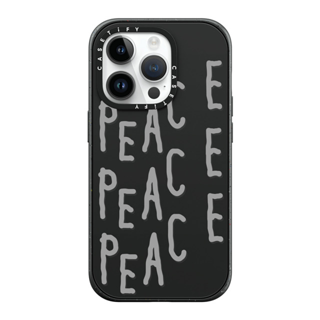 INAPSQUARE x CASETiFY iPhone 14 Pro ケース マットブラック インパクトケース MagSafe対応 PEACE PEACE PEACE