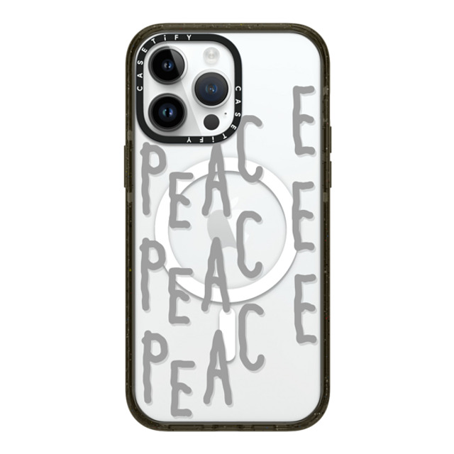 INAPSQUARE x CASETiFY iPhone 14 Pro Max ケース ブラック インパクトケース MagSafe対応 PEACE PEACE PEACE