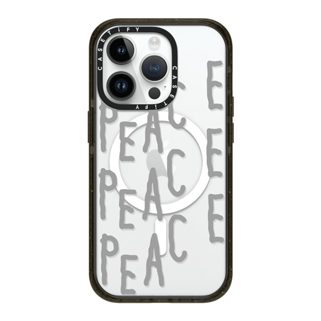 INAPSQUARE x CASETiFY iPhone 14 Pro ケース ブラック インパクトケース MagSafe対応 PEACE PEACE PEACE